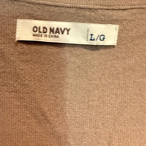 Old Navy tan cardigan embellishments lightweight soft 100% cotton vintage 2010 - Picture 2 of 9